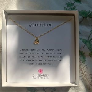 Gold fortune cookie necklace (new)